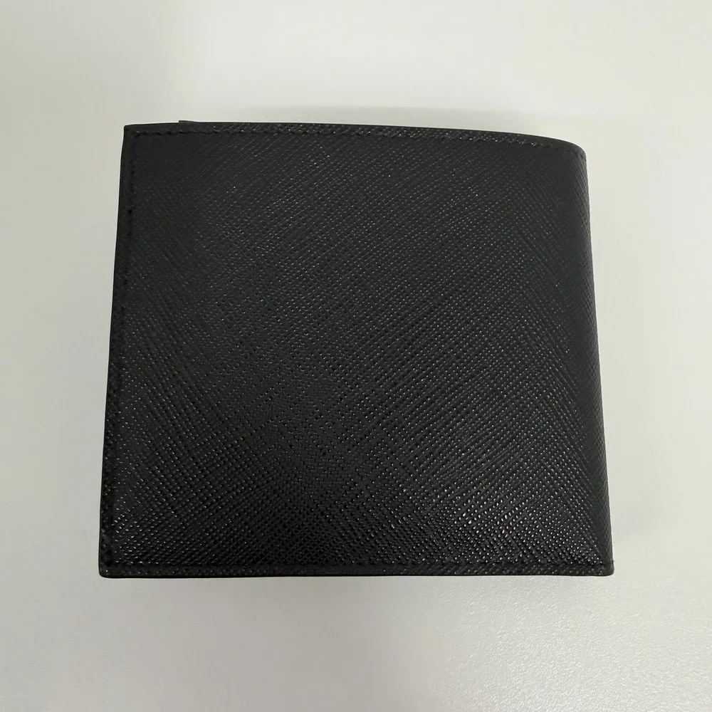 Authentic Mens Prada Bi Fold Saffiano Wallet Black NIB 2MO513 $795.00